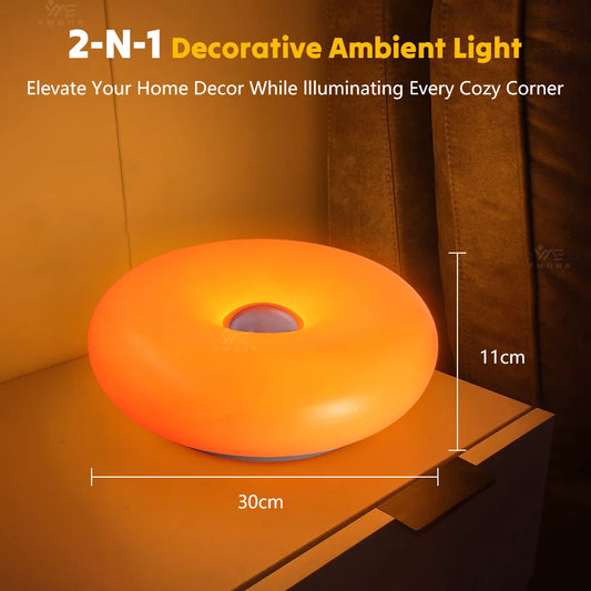 Orange Donut Modern Nordic Aesthetic Table Lamp – Warm Ambient Home Decor Light